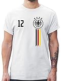 Fussball WM 2022 Fanartikel - 12. Mann Deutschland EM - 3XL - Weiß - Deutschland Shirt Herren l - L190 - Tshirt Herren und Männer T-S