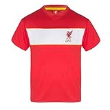 Liverpool FC T-Shirt für Jungen und Kinder, Trainings-Set, offizielles Fußball-Geschenk Gr. 86-92, gestreift, Rot / Weiß