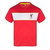 Liverpool FC T-Shirt für Jungen und Kinder, Trainings-Set, offizielles Fußball-Geschenk Gr. 86-92, gestreift, Rot / Weiß