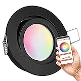 RGB CCT LED Einbaustrahler Set GU10 in schwarz mit 5W Leuchtmittel von LEDANDO - RGB + Warm bis Kaltweiß - inkl. WiFi APP-Steuerung - Tuya Smart L