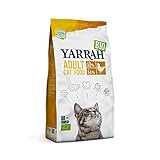 YARRAH Bio Katzenfutter trocken | Hochwertiges Premium Trockenfutter für Katzen | Hoher Nährstoffanteil | Futter für Katzen ab 12 Wochen mit Bio-Huhn, 2.4kg