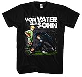 Oldschool vom Vater zum Sohn Männer Herren T-Shirt | Fussball Ultras Freundschaft Held Hero Papa Vatertag Herrentag (XL, Trikotfarbe: Gün-Weiß)