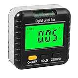 Digitaler Neigungsmesser Winkelmesser Level Box mit Grüner Backlight LCD Angle Finder mit Magnetfuß 4x90 ° mit Horizontaler Blasennullung und Automatischer Abschalt Kalibrierungsfunk