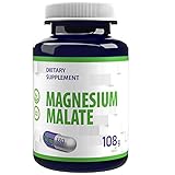 Magnesium Malate 2000mg pro Portion 180 Vegane Kapseln, LABORGEPRÜFT von AGROLAB DEUTSCHLAND, Gehirnnahrung, Nicht GVO & G