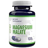 Magnesium Malate 2000mg pro Portion 180 Vegane Kapseln, LABORGEPRÜFT von AGROLAB DEUTSCHLAND, Gehirnnahrung, Nicht GVO & G