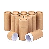 BENECREAT 12PCS 30ml Burlywood Kraft Pappröhrchen Runde Kraftpapierbehälter für Bleistifte Tee Caddy Kaffee Kosmetik Kunsthandwerk Geschenkverpackung