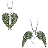 TBNB Angel Wings Halskette Modische Engelsflügel Kristall Halskette Herz Halsketten für Frauen Schmuck Geschenk