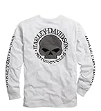 HARLEY-DAVIDSON Men's Skull White Long Sleeve Tee, 99092-14VM, XL