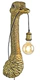 Bada Bing Hochwertige Wandleuchte Franz Josef Wandlampe Vogel Strauß HBT Ca. 72 x 19 x 24,5 CM Leuchte Lampe Gold Extravagante Straußenlampe Edel 23