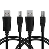 2X CELLONIC® USB Kabel (Langer STECKER, 1m) kompatibel mit CAT S60 / S50 / S41 / S40 / S31 / B30 / B25 / B15Q / B15 / B100 / B10 Ladekabel Micro USB auf USB A 2.0 Datenkabel 1A schwarz PVC