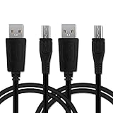 2X CELLONIC® USB Kabel (Langer STECKER, 1m) kompatibel mit Blackview BV6000s / BV6000 / BV5800 (Pro) / BV5000 / BV4000 (Pro) (Micro USB auf USB A (Standard USB)) Datenkabel Ladekabel schw