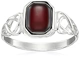 Kirschrot Amber Sterling Silver Keltischer Design Ring