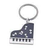 Lumanuby 1x Piano Key Ring Metal Klavier Anhänger Schlüsselbund mit Musiknotiz Bild Geschenk für Musikliebhaber oder Klavierspieler, Schlüsselanhänger Serie Size ca. 9 * 3.0