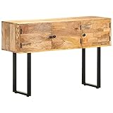 YOPOTIKA Kommode aus Holz Buffetschrank Anrichte Flurvitrine Konsolenschrank Bettseite Konsolentisch Schlafzimmer Nachttisch Sideboard 116x35x75 cm Massivholz Mang