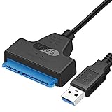 EasyULT USB 3.0 zu SATA Adapter Kabel, Super Speed 2.5' HDD/SSD Festplatte Driver Konverter/Adapterkabel, Unterstützt UASP SATA III, Kompatibel mit Windows XP/Vista/7/8/10 und Mac OS. 9.X/10.X/Linux