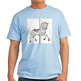 CafePress T-Shirt Karussell Zebra Aschgrau Baumwolle T-Shirt Gr. M, hellb