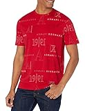 Armani Exchange with Logo and Date Everywhere T-Shirt, RED Heritage Micro, M