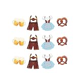 Oblique Unique® XXL Konfetti Set Oktoberfest Party 12 STK. Papier Streudeko Tisch Deko Dirndl Lederhose Brezel B