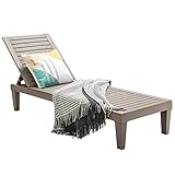 GOPLUS Sonnenliege mit Verstellbarer Rückenlehne, Wetterfeste Gartenliege, Terrassenliege aus PP, mit 180 kg Belastbar, Outdoor, für Garten Balkon und Terrasse (Braun)