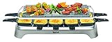 Tefal PR457B Pierrade Raclette | 1350 Watt | Grill-Platte aus Stein + 10 antihaftbeschichtete Pfännchen | inkl. Schaber | abnehmbares Kabel | G