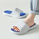 HAIUWO Akupressur-Massage-Hausschuhe Reflexzonentherapie-Schuhe，rutschfeste Spa-Duschsandale Für Damen Und Herren(Size:EUR40-41,Color:Grau)