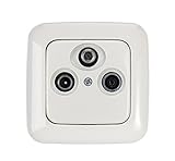 BUSCH-JAEGER SAT EDS 322 F Twin-SAT-Antennen SET + 1fach Rahmen und Abdeckung