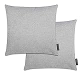 MAGMA Kissenhülle ALFA (2er-Set) samtweicher Velour (ca. 50x50cm, grau)