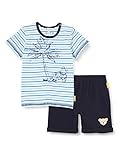 Steiff Baby-Jungen Set Shorts+T-Shirt Bekleidungsset, Blau (Black Iris 3032), 86 (Herstellergröße: 086)