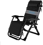 Outdoor Klappsessel, Zero Gravity Lounge Chair Sonnenliegen Extrabreite Outdoor Sonnenliegen Relaxsessel Relaxer mit Getränkehalter | Klappbare Gartenstühle für den Außenbereich mit gep