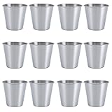 12 Pieces 30ML Schnapsgläser Aus Edelstahl, Stapelbare Edelstahlbecher, Tragbar Metallbecher, Geeignet für Campingausflüge, Grillabende, Restaurants, Nachtclubs und KTV