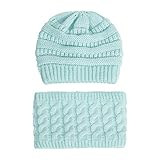 Hanxiulin Unisex Baby Strickmütze Strickmütze Babymütze Kinder Winter Warm Kleinkind Gestrickte Jungen MädchenWintermütze Winter Beanie Strick Dicke Skimütze 3-15 J