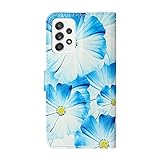 Klappbar Ständer Handytasche für Samsung Galaxy A53 5G Hülle PU Leder Brieftasche Karten Steckplätzen Flip Case Schutzhülle Silikon Handyhülle Magnet Schale für Samsung Galaxy A53 5G Etui Blaue B