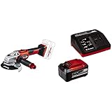 Einhell Akku-Winkelschleifer AXXIO 18/125 Power X-Change (18V, Ø125mm, Li-Ion, Brushless, Softstart, Wiederanlauf-, Scheiben-, Überlastschutz, inkl. 5,2 Ah Akku und Ladegerät, ohne Trennscheibe)