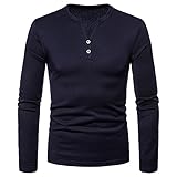T-Shirt Herren Herbst Winter Irregulär V-Ausschnitt Slim Fit Design Männer Base Shirt Urban Jugend Verdickung Herren Longsleeve Täglich Trend Casual Herren F