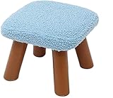 FCHMY Fußhocker Sofahocker Massivholz Schuhbank Mode Kreativität Erwachsenes Kind Wohnzimmer Schlafzimmer Küche Zuhause Dekorativ,4 Farben,2 Größen (Color:Blue,Size:28x28x27.5cm)