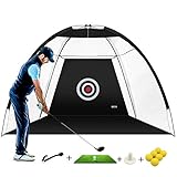 MIKODA 3M Golfschläger-Übungsnetz, Golf-Schlagnetze Golf-Übungsnetz für Garten, Outdoor/Indoor Faltbarer Golf-Übungskäfig Golf-Trainingshilfen-S