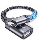 JSAUX Micro OTG Kabel [2 Stück 15CM], USB 2.0 auf Micro USB OTG Adapter Nylon Kompatibel für Samsung Galaxy S5 S6 S7 Edge, Note 5, Galaxy Tab 3, Huawei P9/P10 Lite, Android Smartphones/Tablets (Grau)