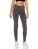 Urban Classics TB1276 Damen Ladies Cutted Knee Leggings, dunkelgrau (Acid Black 706), X-Larg