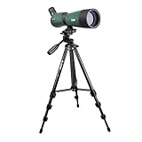 Svbony SV403 Spektiv mit Doppelstativ 20-60x60, Breites Sichtfeld 45 Grad Abgewinkelt Okular spektive für Sportschützen, Bogenschießen, Vogelbeobachtung, W