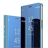 Samsung Galaxy S10 Hülle,Samsung Galaxy S10 Handyhülle Spiegel Schutzhülle Stand Flip Tasche Case Cover für Samsung Galaxy S10 sStand Mirror Handyhülle Leder Hülle für Galaxy S10