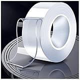 Doppelseitiges Klebeband 1m / 2m / 3m / 5m Transparenter doppelseitiger Klebstoff starkes klebriges Klebebandabnehmbares waschbares Band Zweiseitiges Band 70% Doppelseitiges Klebeband Extra Stark