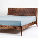 PONY DANCE Spannbettlaken Boxspringbett 90x190cm Wasserabweisende Spannbetttücher mit Rundumgummiband Bettlaken für 30cm Hohe Matratze Leintuch 90x190 Bed Sheets, Hellb