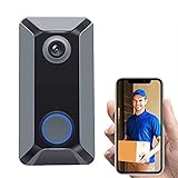 FMOGG WiFi-Video-Türklingel Drahtlose Türklingelkamera Ip65 wasserdichte Hd-WLAN-Überwachungskamera Heimsicherheitsmonitor Mit Hd-Video, Bewegungssensor, 2-Wege-Talk