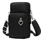 Hüfttasche Waist Bag Handytasche, Handy Umhängetasche Mädchen, Canvas Universal Handytasche zum Umhängen Kartentasche Geldbörse Kleiner Taschen Damentasche für Frauen Kinder, Phone (A)