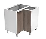 Berlioz Creations CG8BC Eckschrank 2 türiges Eiche Dekor 82 x 82 x 83