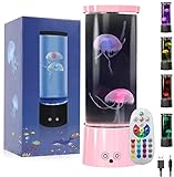 LED quallen lampe Quallen Lavalampe quallenlampe Quallen Aquarium jellyfish lampe mit fernbedienung 17 Farben Einstellung für Schlafzimmer Dekoration Weihnachten Geburtstags geschenk