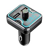 LONXAN Bluetooth FM Transmitter, Auto Radio Transmitter mit QC3.0 & 5V/2.4A USB Autoladegerät, Auto Bluetooth Adapter Freisprecheinrichtung, MP3 Musik Player Unterstützt TF Karte und USB-Stick