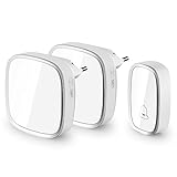 Funkklingel Türklingel,JQKX Klingel kabellos 280M Reichweite, 36 Klingeltöne, 4 Lautstärkestufen, Hausklingel Gartenklingel drahtlos Wasserdicht außen Funk Türklingel S