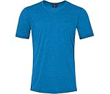 Bergson Ramon | Herren Funktions T-Shirt, V-Ausschnitt, leicht, sportlich, Blue Aster Melange (337) [3747], 54 - H