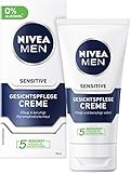 NIVEA MEN Sensitive Gesichtspflege Creme im 2er Pack (2 x 75 ml), Feuchtigkeitscreme für Männer mit empfindlicher Haut, beruhigende G